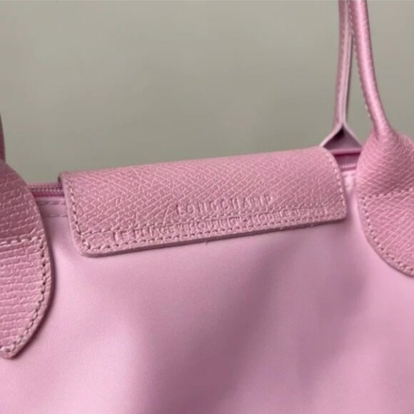 NWT Longchamp Le Pliage Original Large Shoulder Nylon Bag Tote IN Pink - Picture 3 of 11